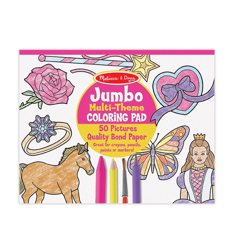 The Melissa & Doug Jumbo 50-Page Kids' Coloring Pad - Horses, Hearts, Flowers, and More