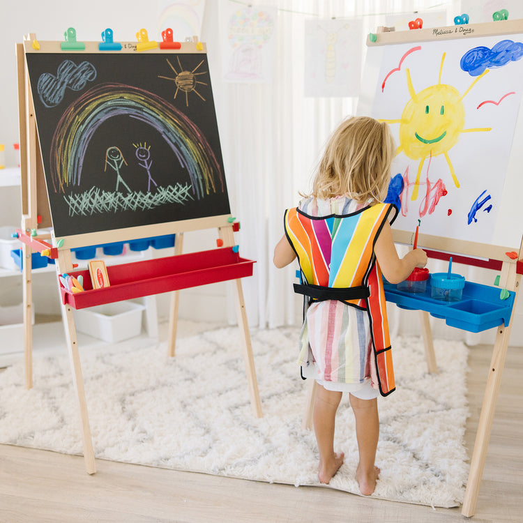 Melissa & Doug Easel Activities For Kids Deluxe Wooden Standing Art Easel