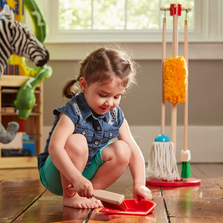 Melissa & Doug Benefits of Pretend Play Dust Sweep Mop Play Set