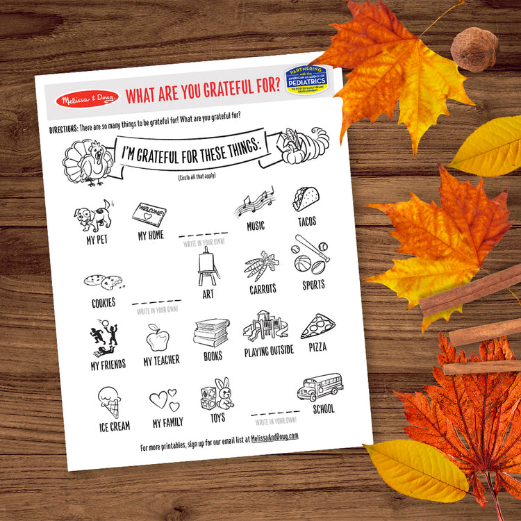 Melissa & Doug Thanksgiving 5 Free Printables