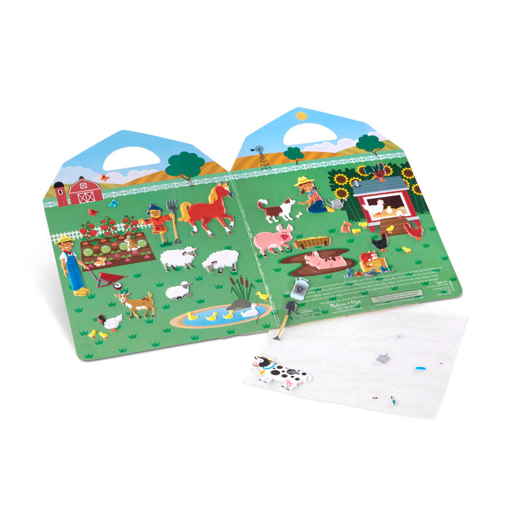 An assembled or decorated The Melissa & Doug Puffy Sticker Play Set - On the Farm - 52 Reusable Stickers, 2 Fold-Out Scenes