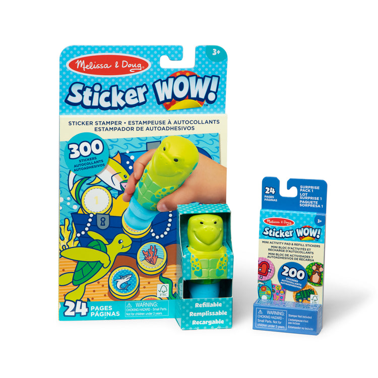 Sticker WOW!™ Sea Turtle Bundle: Activity Pad & Sticker Stamper + Mini Activity Pad and 200 Refill Stickers