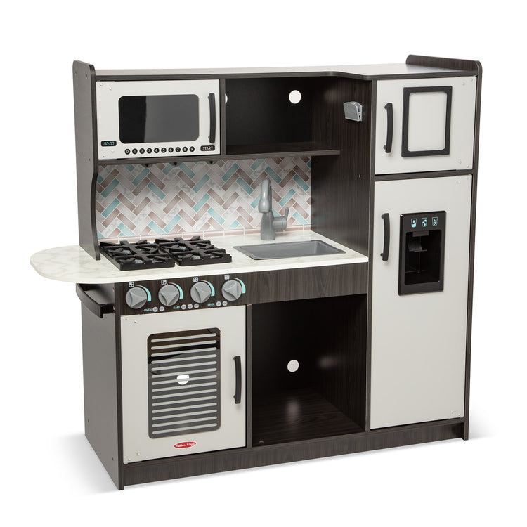  The Melissa & Doug Chef's Wooden Pretend Play Kitchen for Kids With “Ice” Cube Dispenser – Charcoal Gray