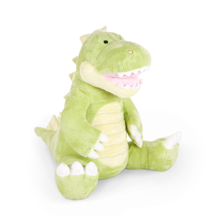 An assembled or decorated image of The Melissa & Doug Gentle Jumbos Dinosaur Giant Stuffed Plush Animal (Sits Nearly 3 Feet Tall)