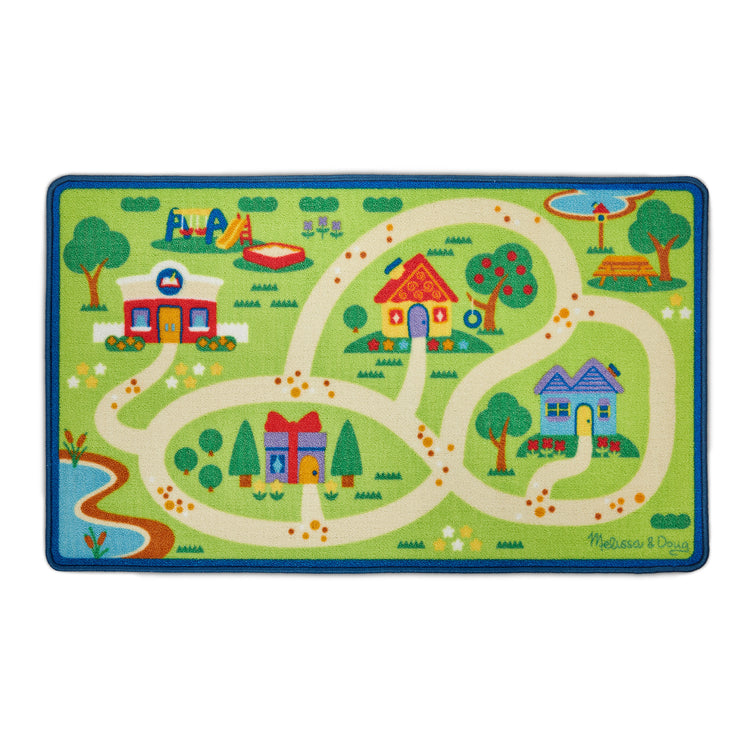  The Melissa & Doug Blue's Clues & You! Blue's Neighborhood Activity Rug (44 Inches x 26 Inches Rug, 9 Wooden Play Pieces)