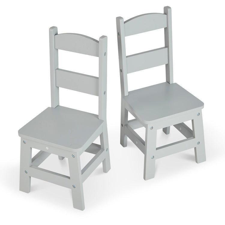 The loose pieces of The Melissa & Doug Kids Furniture Wooden Chair Pair - Gray