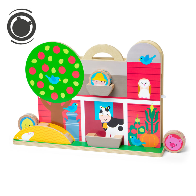  The Melissa & Doug GO Tots Wooden Barnyard Tumble with 4 Disks