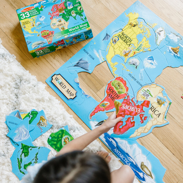 World Map Floor Puzzle - 33 Pieces