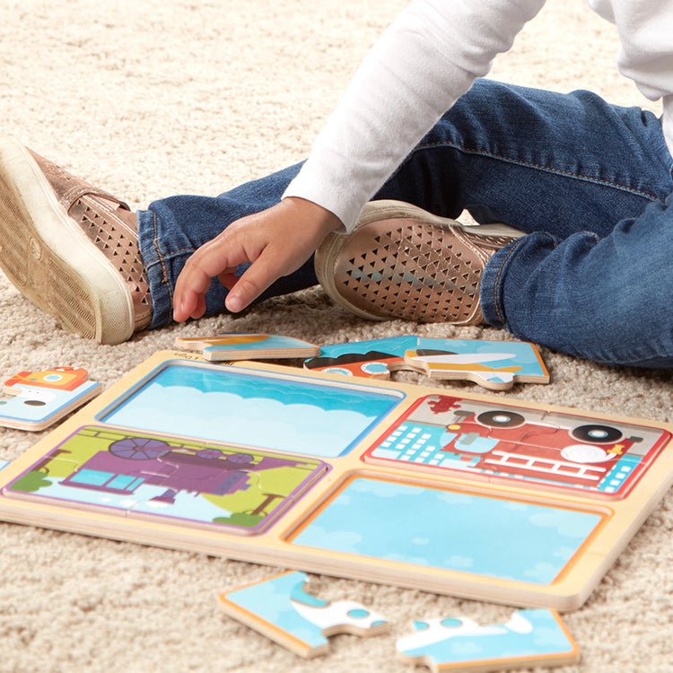 Natural Play Wooden Puzzle: Ready, Set, Go