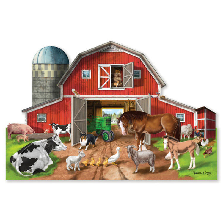  The Melissa & Doug Busy Barn Shaped Jumbo Jigsaw Floor Puzzle (32 pcs, 2 x 3 feet)