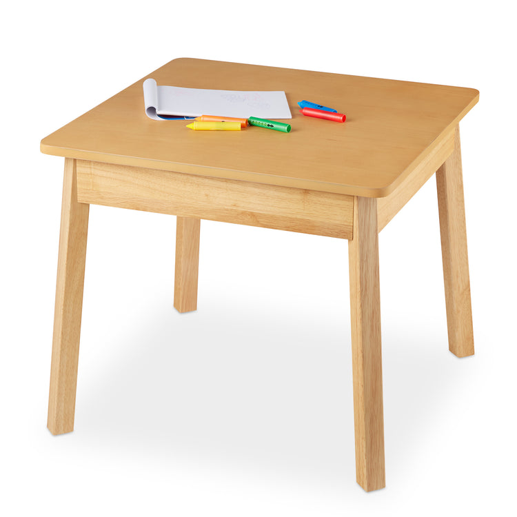 An assembled or decorated The Wooden Square Table (Natural)