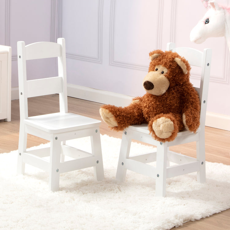  The Melissa & Doug Wooden Chairs, Set of 2 - White Furniture for Playroom