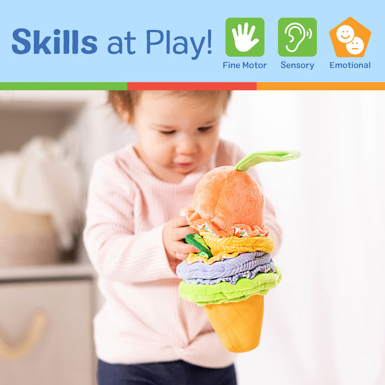  The Melissa & Doug Ice Cream Take-Along Clip-On Infant Toy with Sound and Vibration