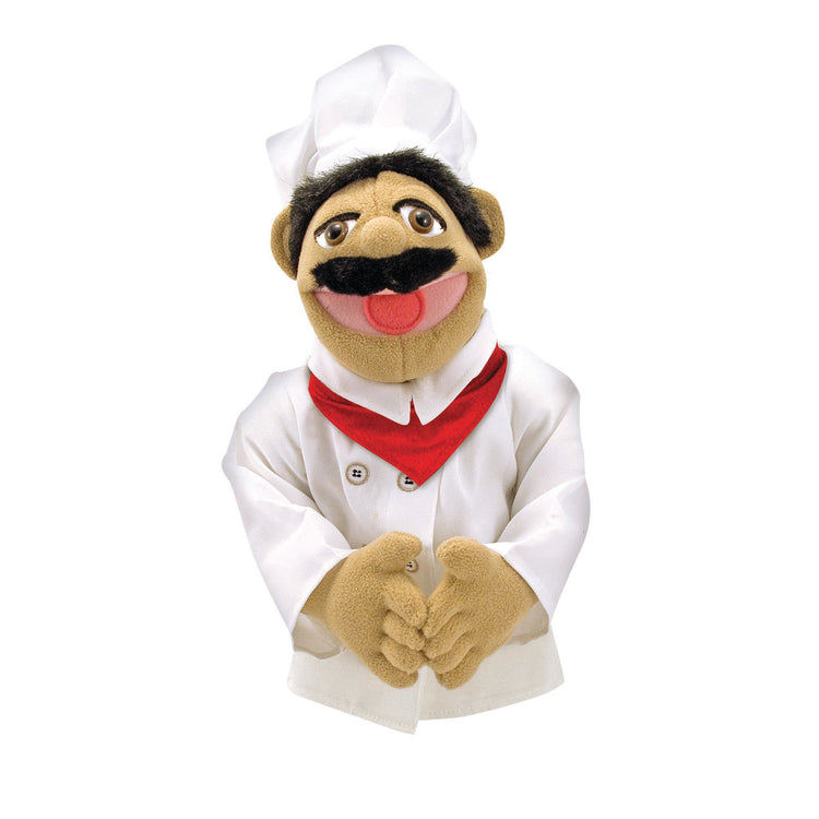 An assembled or decorated The Melissa & Doug Chef Puppet (Al Dente) with Detachable Wooden Rod