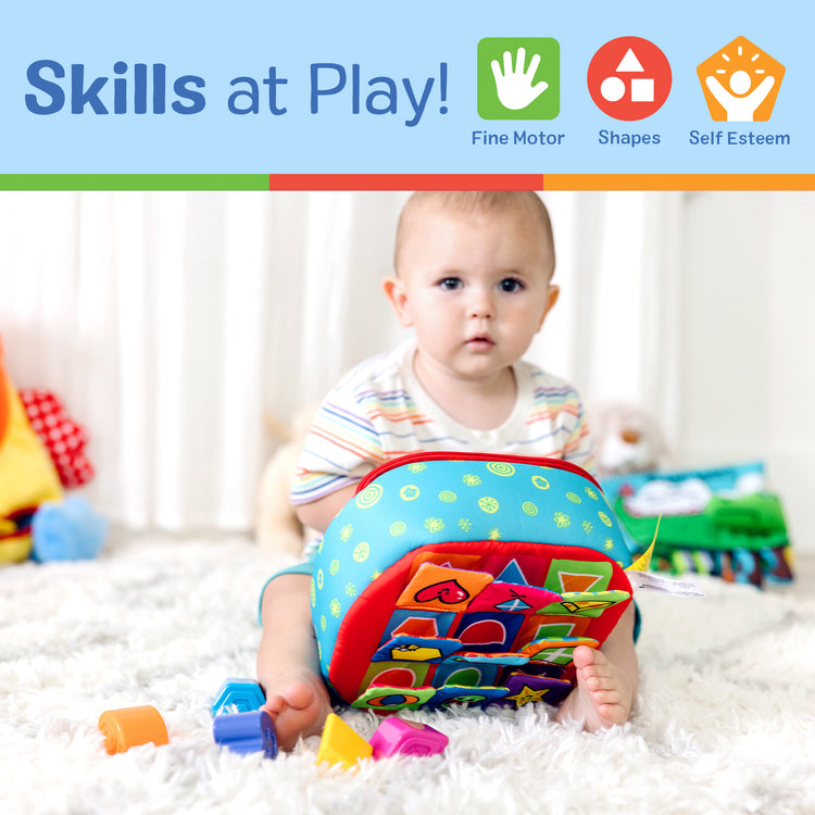  The Melissa & Doug K's Kids Take-Along Shape Sorter Baby Toy With 2-Sided Activity Bag and 9 Textured Shape Blocks