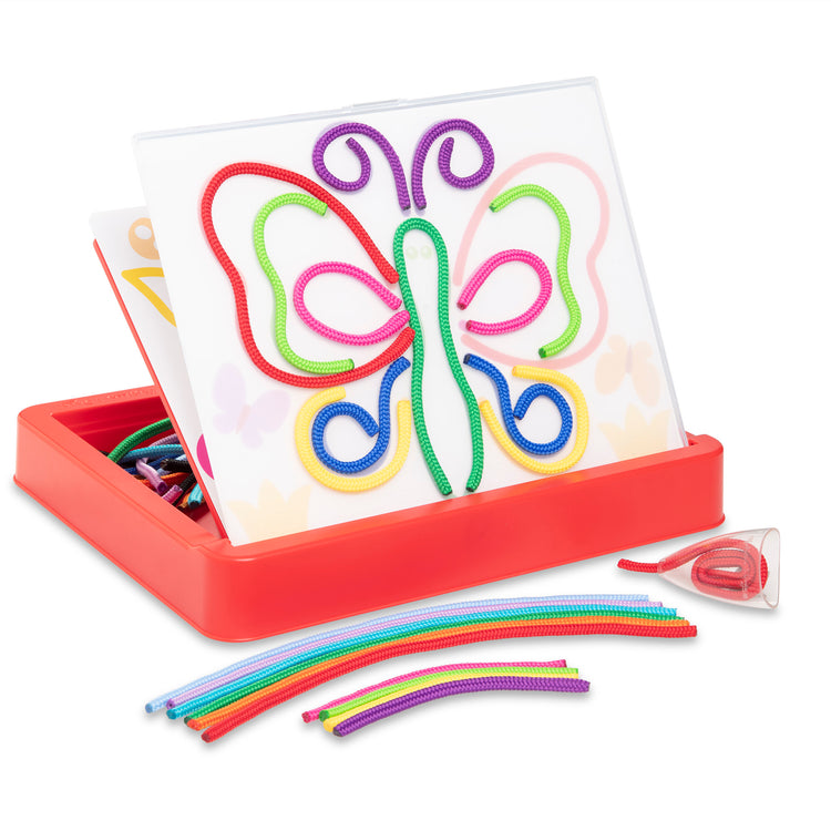  The Melissa & Doug Rainbow Cord Picture And Pattern Maker Draw with Cords Activity – 39 Cords, 6 Double-Sided Cards to Trace