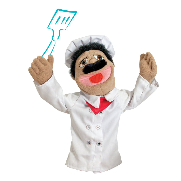 An assembled or decorated The Melissa & Doug Chef Puppet (Al Dente) with Detachable Wooden Rod