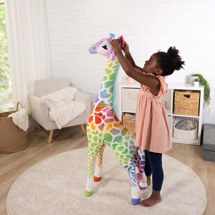 Rainbow Giraffe Lifelike Plush