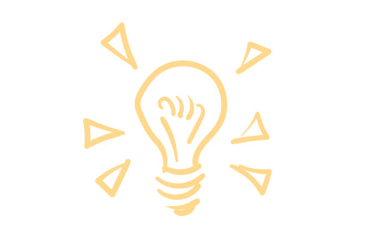 drawing of a light bulb