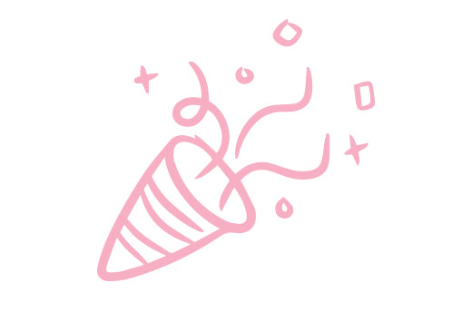 drawing of party cone with confetti