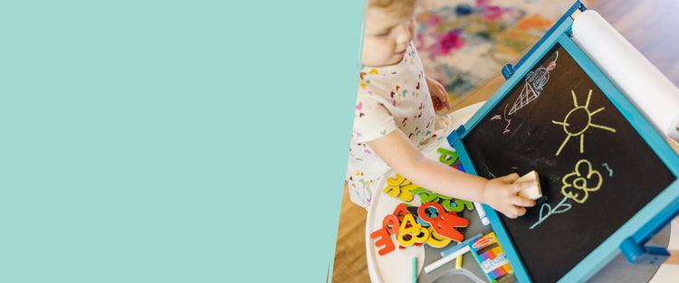 Double-Sided Tabletop Easel Chalkboard Side