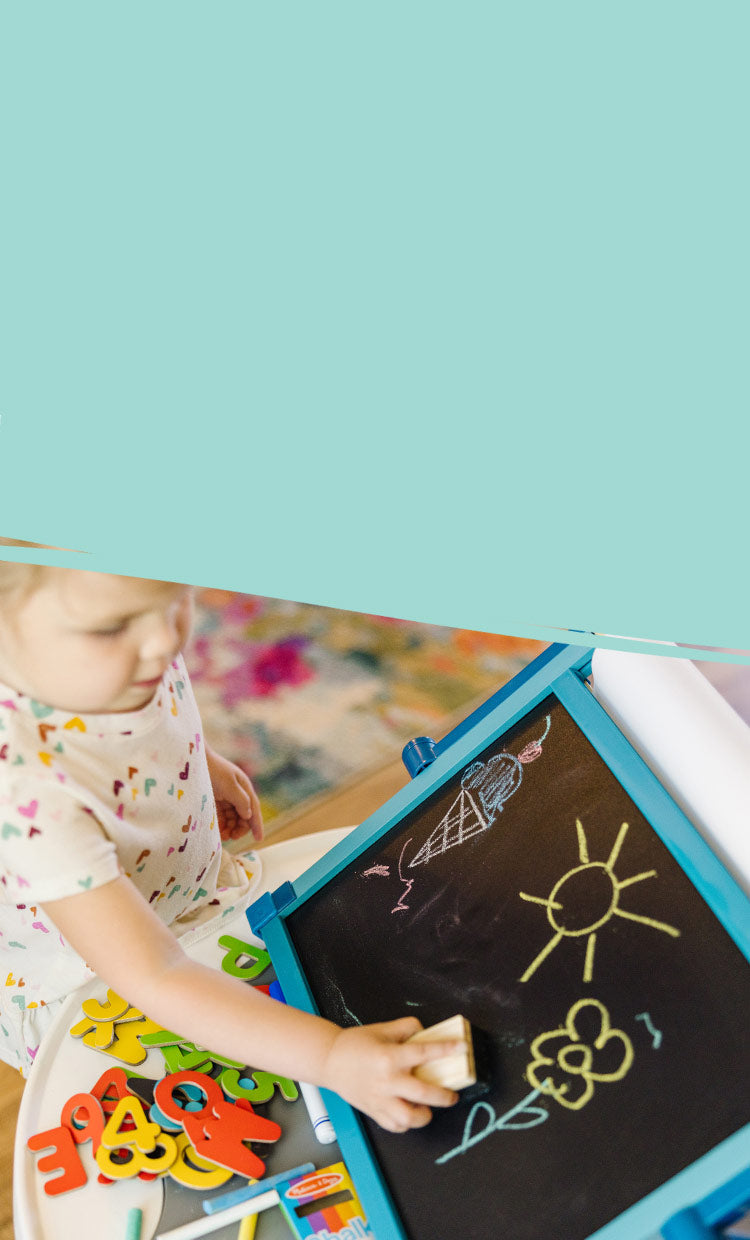 Double-Sided Tabletop Easel Chalkboard Side