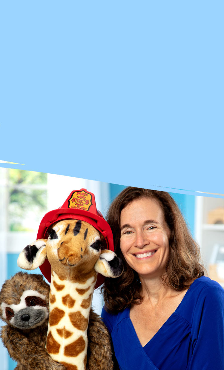 melissa with giraffe toy