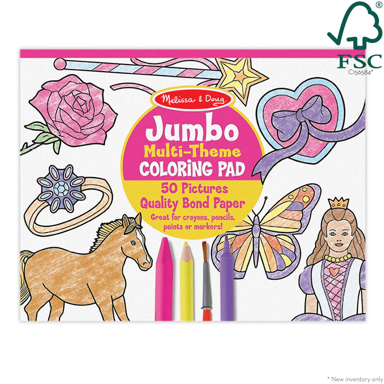  The Melissa & Doug Jumbo 50-Page Kids' Coloring Pad - Horses, Hearts, Flowers, and More