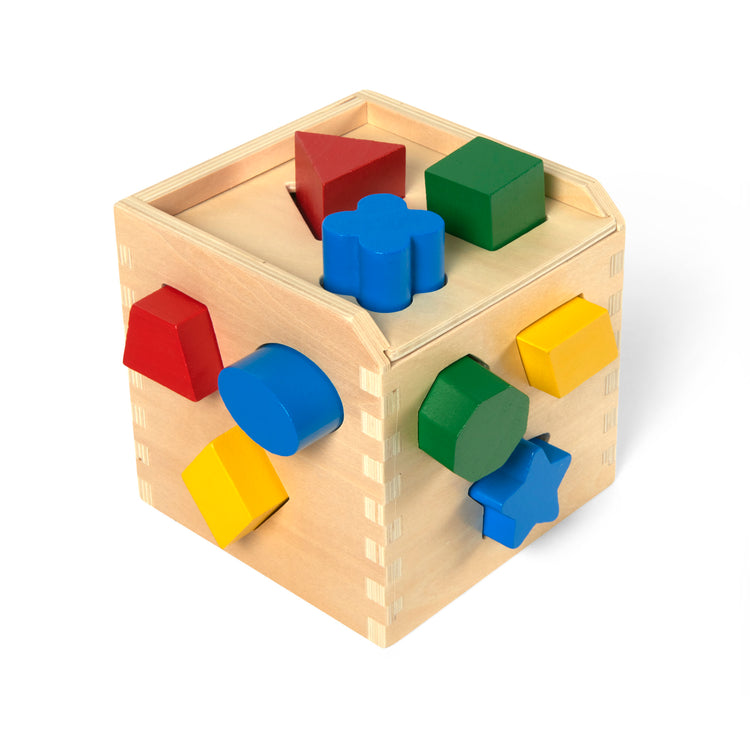  The Melissa & Doug Shape Sorting Cube - Classic Wooden Toy With 12 Shapes