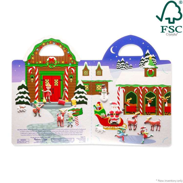 An assembled or decorated The Puffy Stickers Bundle - Santa's Workshop & 'Tis the Season