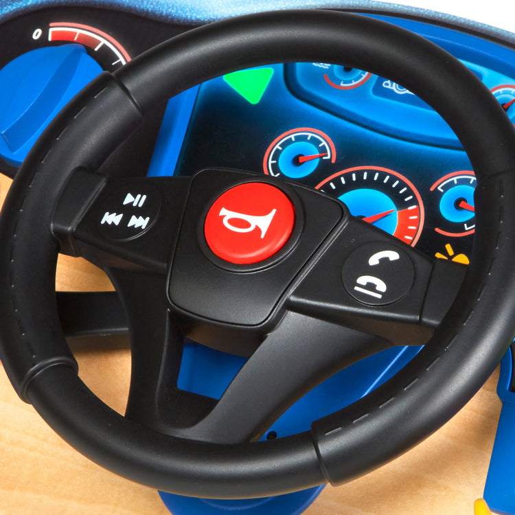  The Melissa & Doug Vroom & Zoom Interactive Wooden Dashboard Steering Wheel Pretend Play Driving Toy