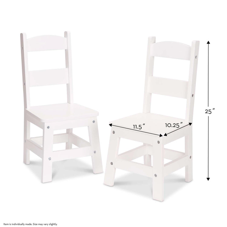  The Melissa & Doug Wooden Chairs, Set of 2 - White Furniture for Playroom