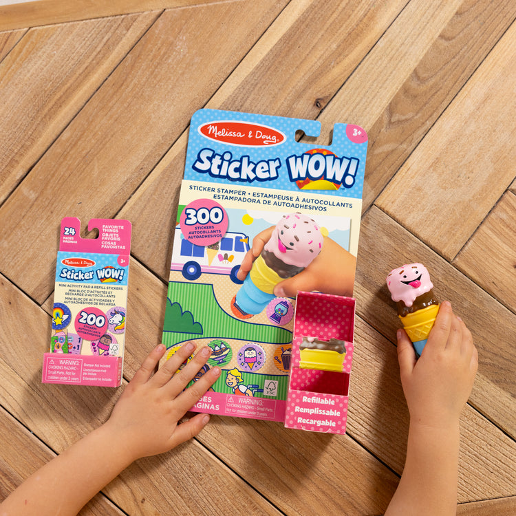 Sticker WOW!™ Ice Cream Bundle: Activity Pad & Sticker Stamper + Mini Activity Pad and 200 Refill Stickers