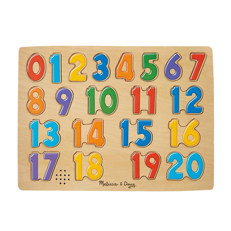 An assembled or decorated The Melissa & Doug Numbers Sound Puzzle - Wooden Counting Puzzle With Sound Effects (21 pcs)