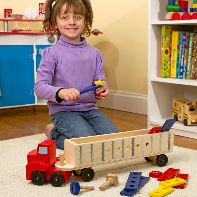 Wooden Big Rig Building Set