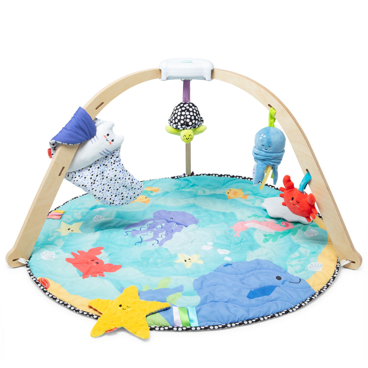  The Melissa & Doug Ocean Easy-Fold Play Gym Developmental Toy for Infants, Reversible Mar, 5 Soft Toys, Birth to 9 Months