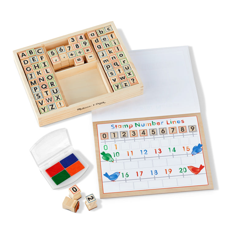 Wooden ABCs 123s Stamp Set