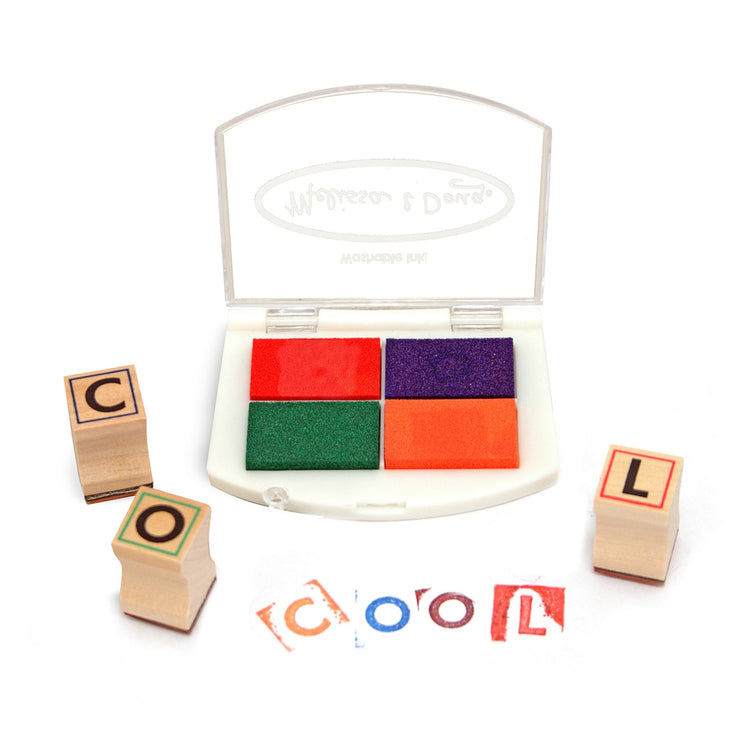 Melissa & Doug Wooden Alphabet Stamp Set - 56 Stamps With Lower-Case and Capital Letters