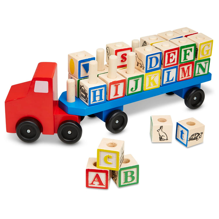 the Melissa & Doug Alphabet Blocks Wooden Truck Educational Toy