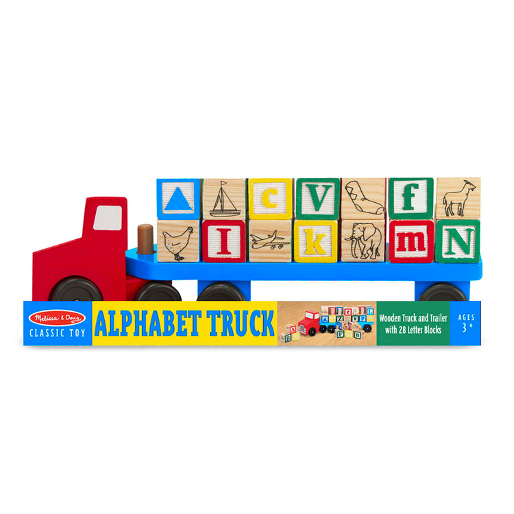 the Melissa & Doug Alphabet Blocks Wooden Truck Educational Toy