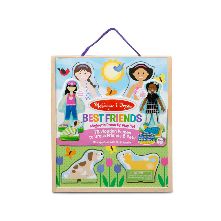 the Melissa & Doug Best Friends Magnetic Dress-Up Wooden Dolls Pretend Play Set (78 pcs)