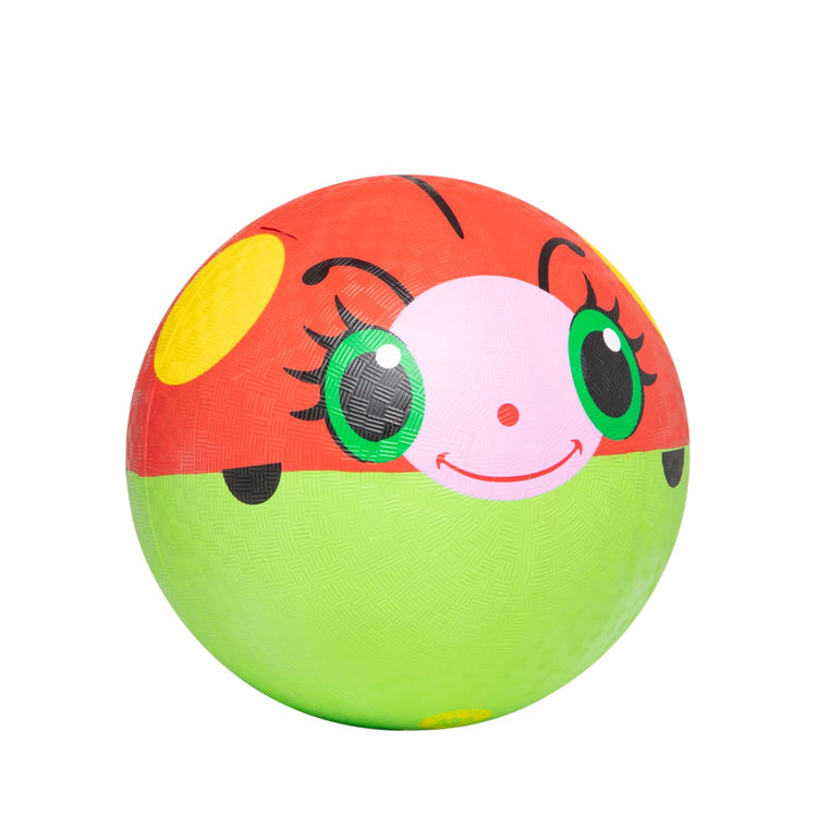 The loose pieces of the Melissa & Doug Sunny Patch Bollie Ladybug Classic Rubber Kickball