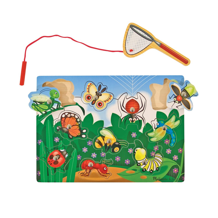 Melissa & Doug Magnetic Wooden Bug-Catching Puzzle Game (10 pcs)