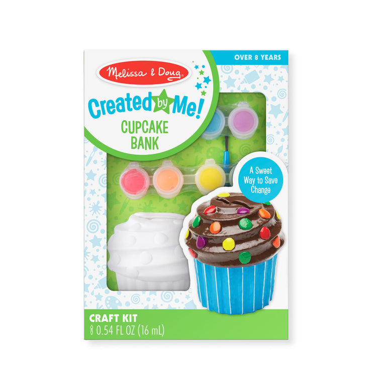 Melissa & Doug Created by Me! Cupcake Bank Craft Kit With 8 Pots of Paint and Paintbrush