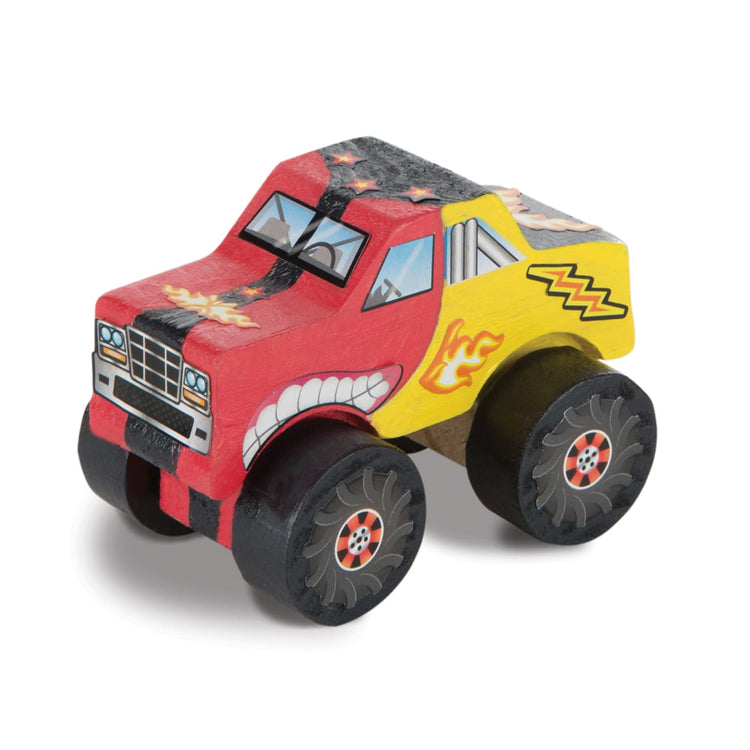 The front of the box for the Melissa & Doug Created by Me! Monster Truck Wooden Craft Kit