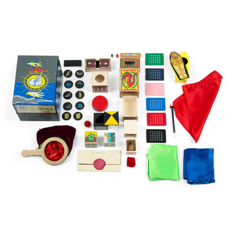 the Melissa & Doug Deluxe Solid-Wood Magic Set With 10 Classic Tricks