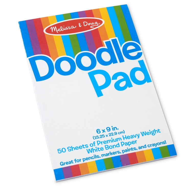 The front of the box for the Melissa & Doug Doodle Pad (6 x 9 inches) With 50 Sheets of White Bond Paper