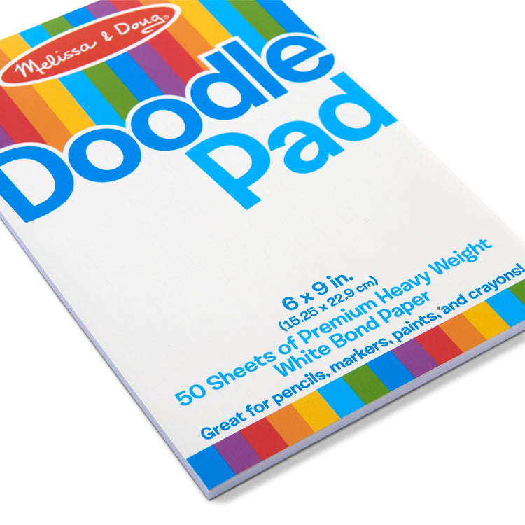 The front of the box for the Melissa & Doug Doodle Pad (6 x 9 inches) With 50 Sheets of White Bond Paper