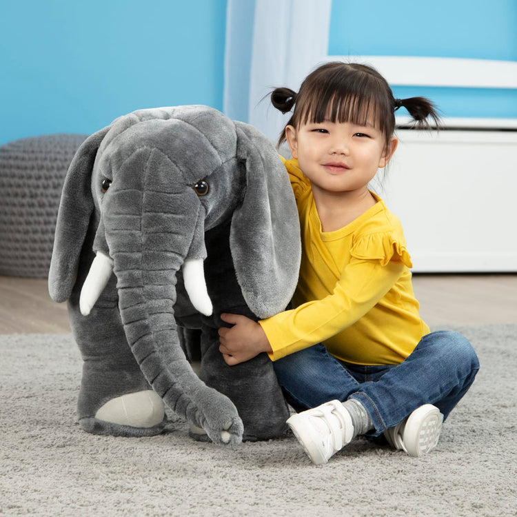 Melissa & Doug Giant Elephant - Lifelike Stuffed Animal (over 3 feet long)