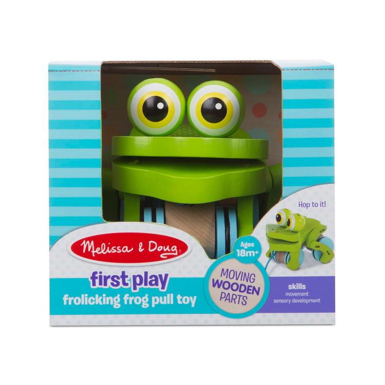 the Melissa & Doug First Play Frolicking Frog Wooden Pull Toy